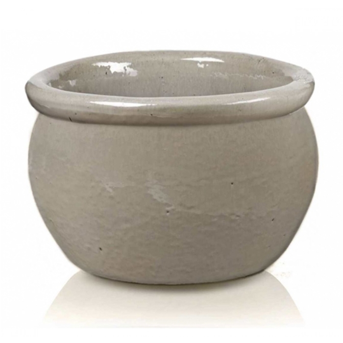 Keramický glazovaný kvetináč Round pot 38x35cm krémová