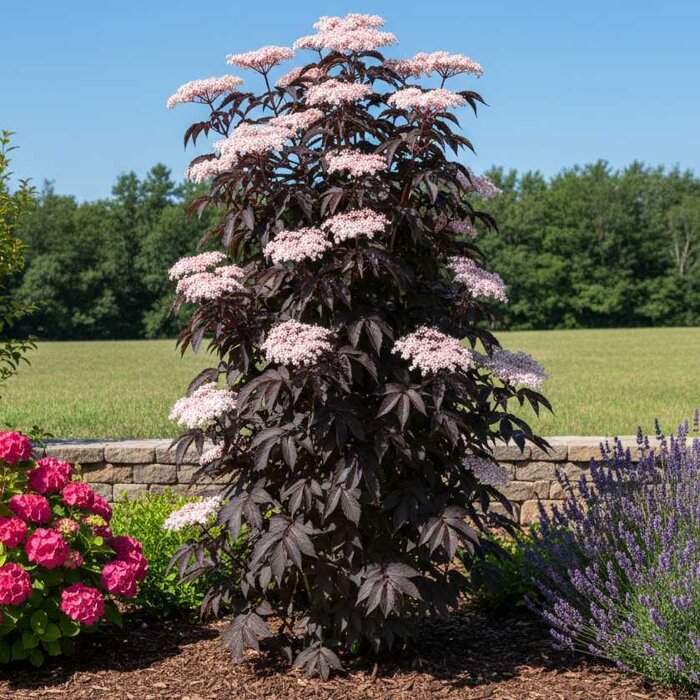 Baza čierna 'Black Tower' – elegantná stĺpovitá baza s tmavým listom