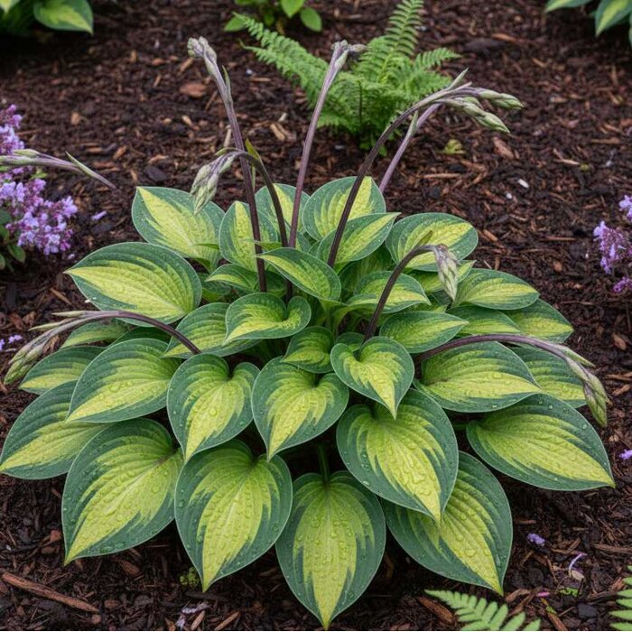 Hosta 'Pocketful of Sunshine' – Kompaktná žlto-zelená funkia