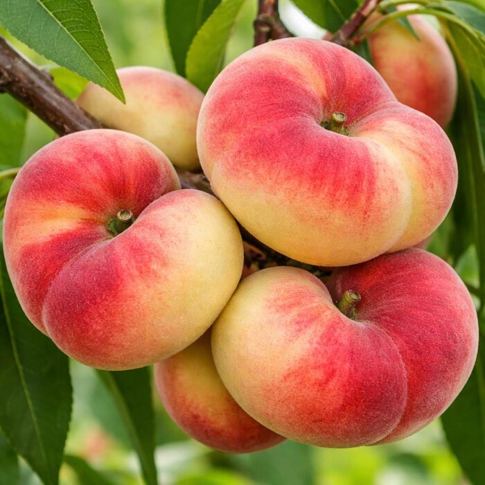 Broskyňa stredne skorá ´Sandwich Weiss´ – Sladká plochá broskyňa