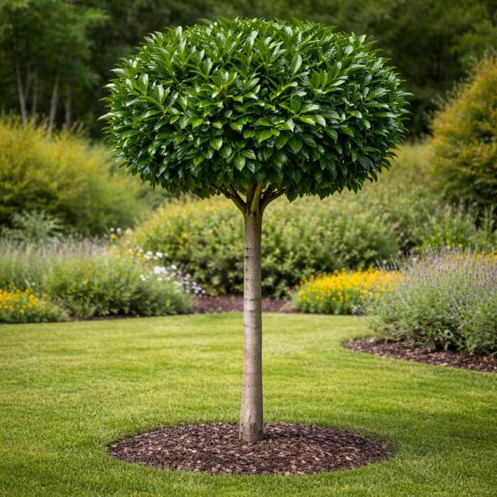 Vavrínovec lekársky ´Novita´ na vysokokmeni – Štýlový vždyzelený strom