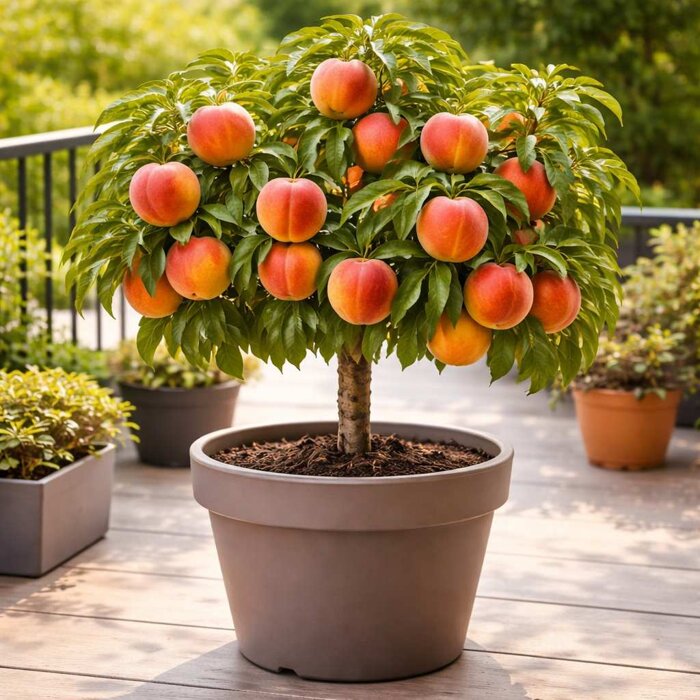 Broskyňa BIO Balkonella na 40/50 cm kmienku – Sladká úroda na balkón