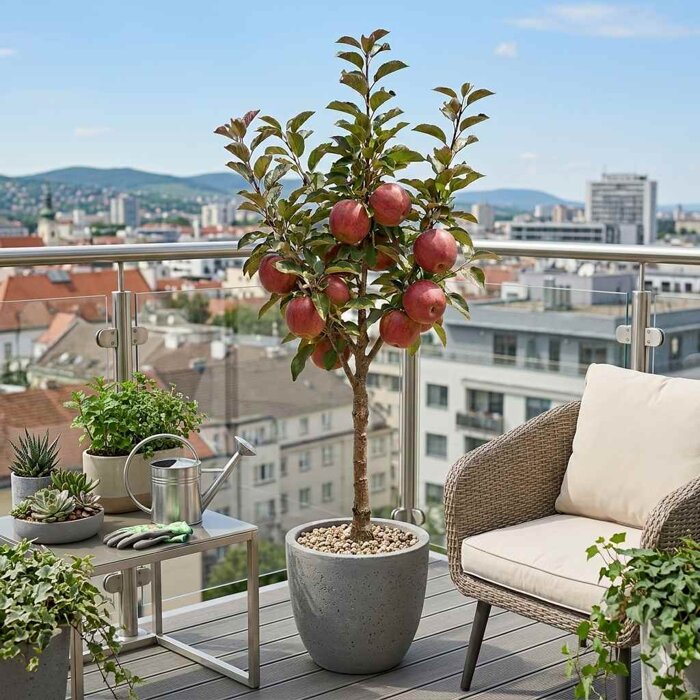 BIO balkónová jabloň (40/50 cm kmienok) – Zdravá úroda v kvetináči