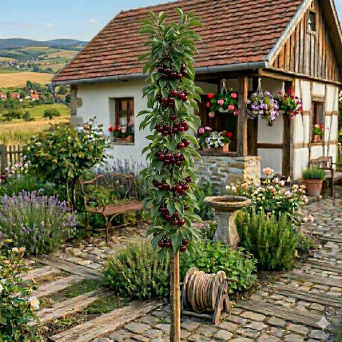 BIO višňa stĺpovitá 'Aroma Spur®' – Šťavnatá úroda pre malé záhrady