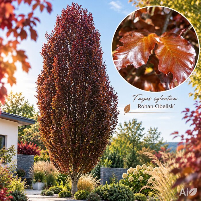 Buk ´Rohan Obelisk´ – Fagus sylvatica | stĺpovitý purpurový buk
