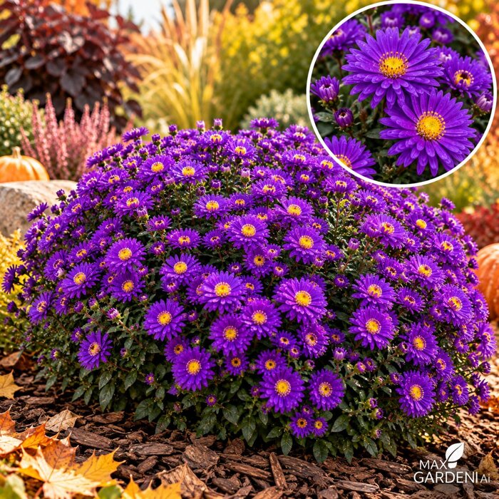 Astrička ´Dark Purple Launch´ – Aster dumosus | tmavofialové kvety