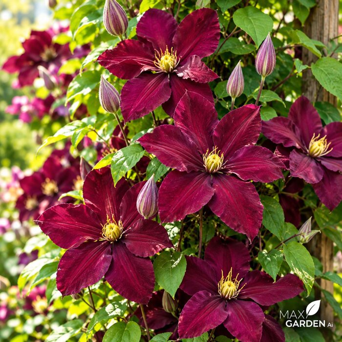 Plamienok ´Niobe´ – Clematis | tmavočervené veľké kvety
