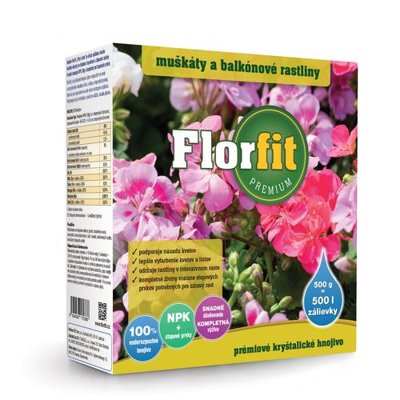 Hnojivo kryštalické Florfit Premium - Balkónové rastliny 500g = 500l zálievky ...