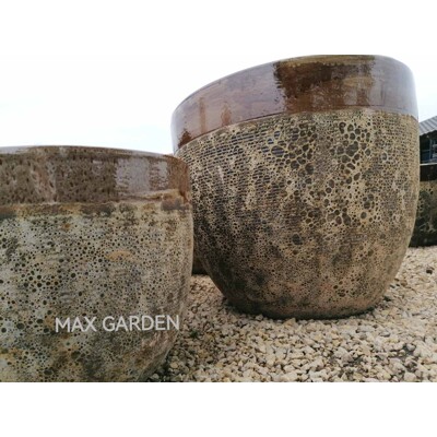 Mrazuvzdorný vonkajší keramický kvetináč- MELBOURNE 2-03MD - hnedý - maxgarden.sk