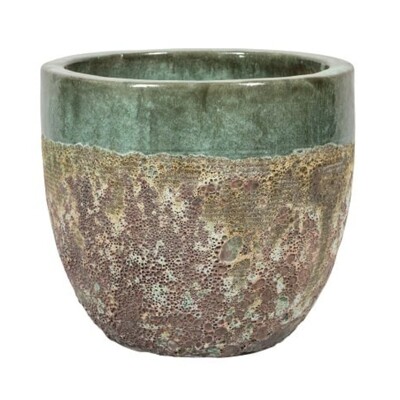 Mrazuvzdorný vonkajší keramický kvetináč- MELBOURNE 2-03MA - tyrkysovozelený - maxgarden.sk