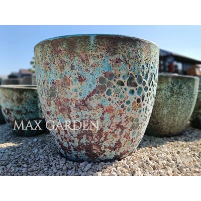 Mrazuvzdorný vonkajší keramický kvetináč- MELBOURNE 1-03SA - tyrkysovozelený - maxgarden.sk