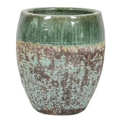 Mrazuvzdorný vonkajší keramický kvetináč- MELBOURNE 2-04MA- tyrkysovozelený - maxgarden.sk