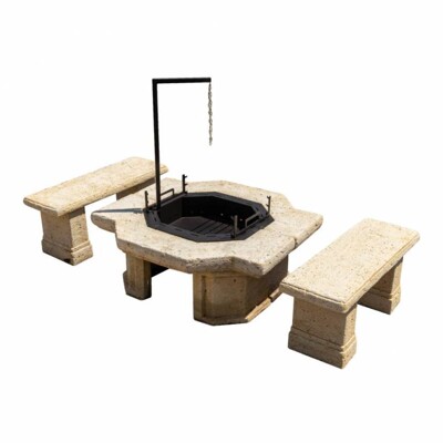 Gril KLASSIK 300x200cm s dvoma lavicami (Biela)