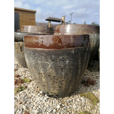 Mrazuvzdorný vonkajší keramický kvetináč- MELBOURNE 2-01MD - hnedý - maxgarden.sk