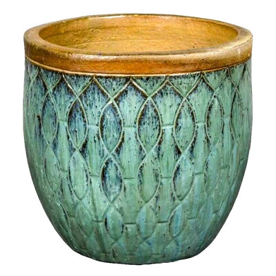 Mrazuvzdorný vonkajší keramický kvetináč  - Berlin 4-01Y  - tyrkysový - maxgarden.sk