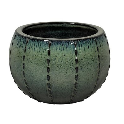 Mrazuvzdorný vonkajší keramický kvetináč - SEOUL 1-01DA - tmavozelený - maxgarden.sk
