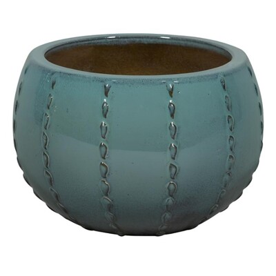 Mrazuvzdorný vonkajší keramický kvetináč - SEOUL 1-01DB - DMG - tyrkysový - maxgarden.sk