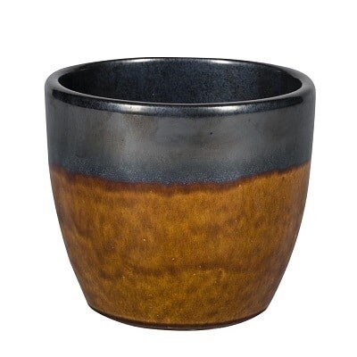 Mrazuvzdorný keramický kvetináč- SHANGHAI 15-01MT - metallic/okker (Ø28cm/H26c...