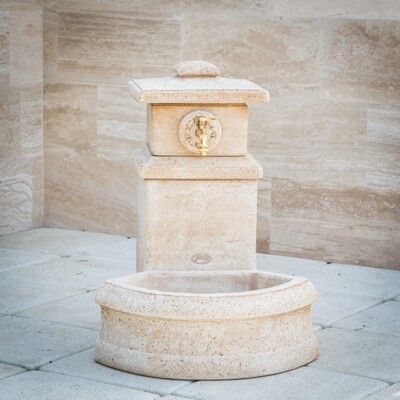 Kamenná studňa MONARCHIA - nízka s 1 nádobou (Biela)