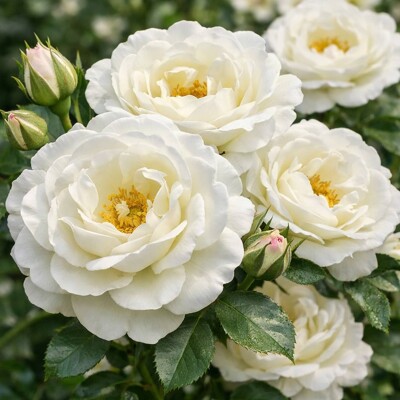 Ruža floribunda Snow Princess – Čistá biela elegancia do záhrady