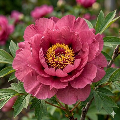 Pivonka drevitá (Paeonia × suffruticosa) – Majestátny ker s obrími kvetmi