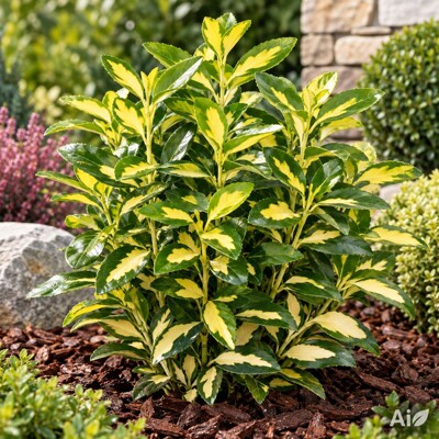 Bršlen japonský ´Gold Queen´ – Euonymus japonicus | zlatožlté listy