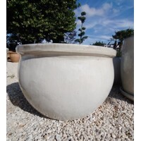 Keramický glazovaný kvetináč Round pot 38x35cm krémová