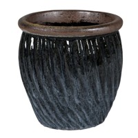 DORTMUND 3-03MZ glazovaný kvetináč - misty black (Ø50cm/H50cm)
