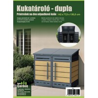 Prístrešok na Dva Odpadkové Koše GB-2 – Uzamykateľná Oceľ s Dekorom Dreva