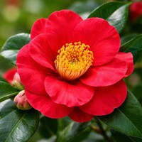 Kamélia japonská ´Dr. King´ – Elegancia s ružovo-červenými kvetmi