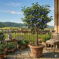 Slivka BIO balkónová (40 cm kmienok) – Sladké ovocie do kvetináča